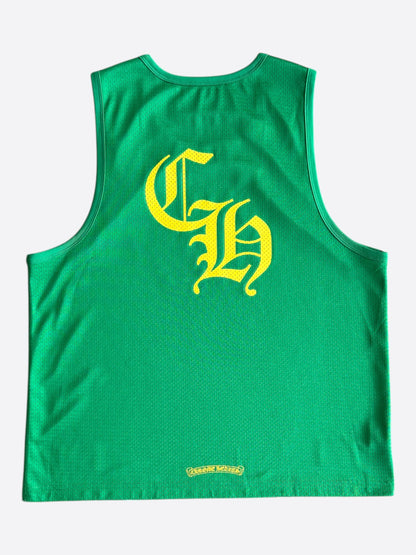 Chrome Hearts Green & White Logo Reversible Mesh Jersey