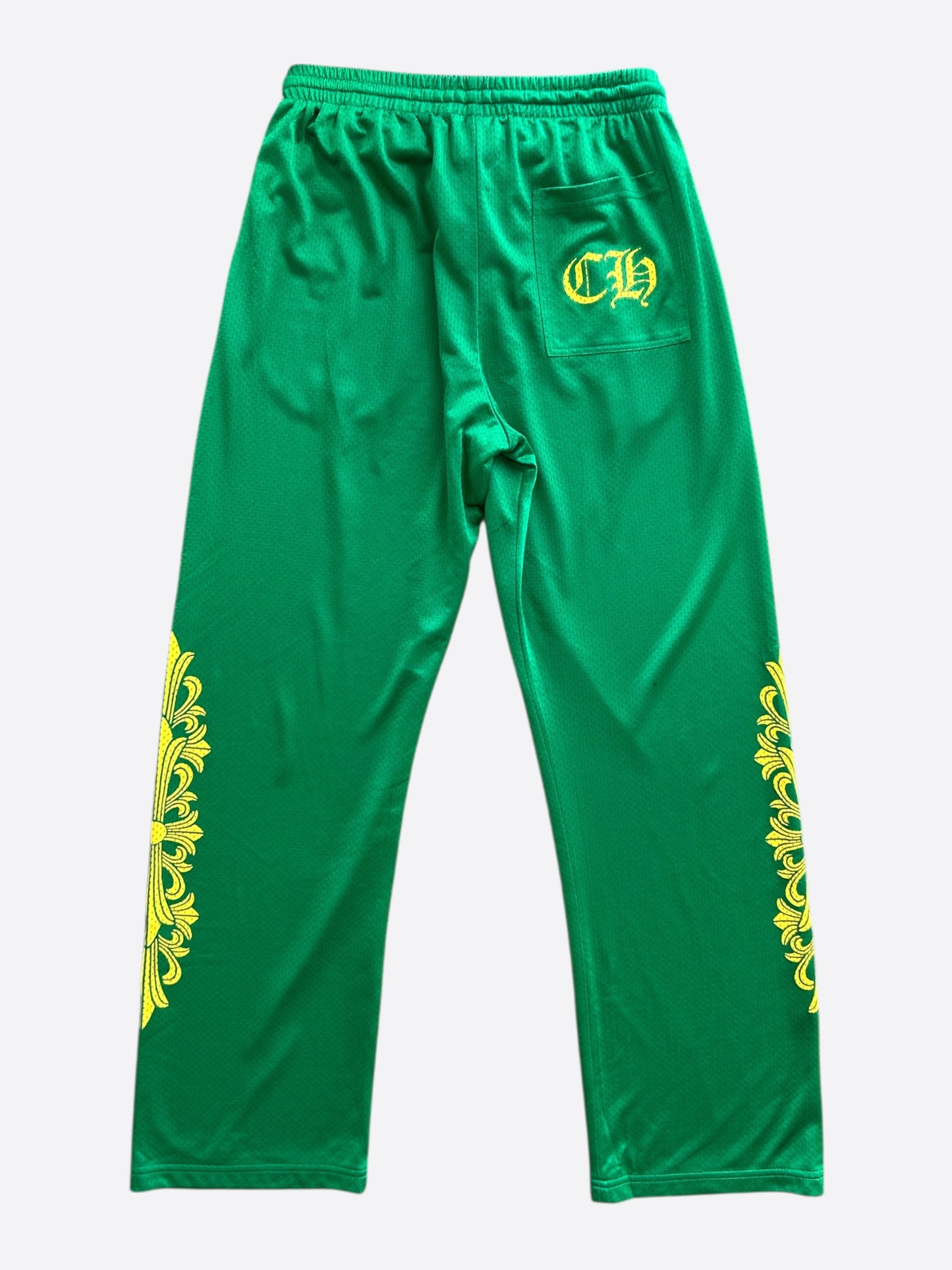 Chrome Hearts Green & Yellow Floral Nylon Mesh Trackpants