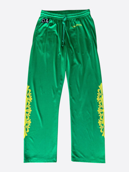Chrome Hearts Green & Yellow Floral Nylon Mesh Trackpants