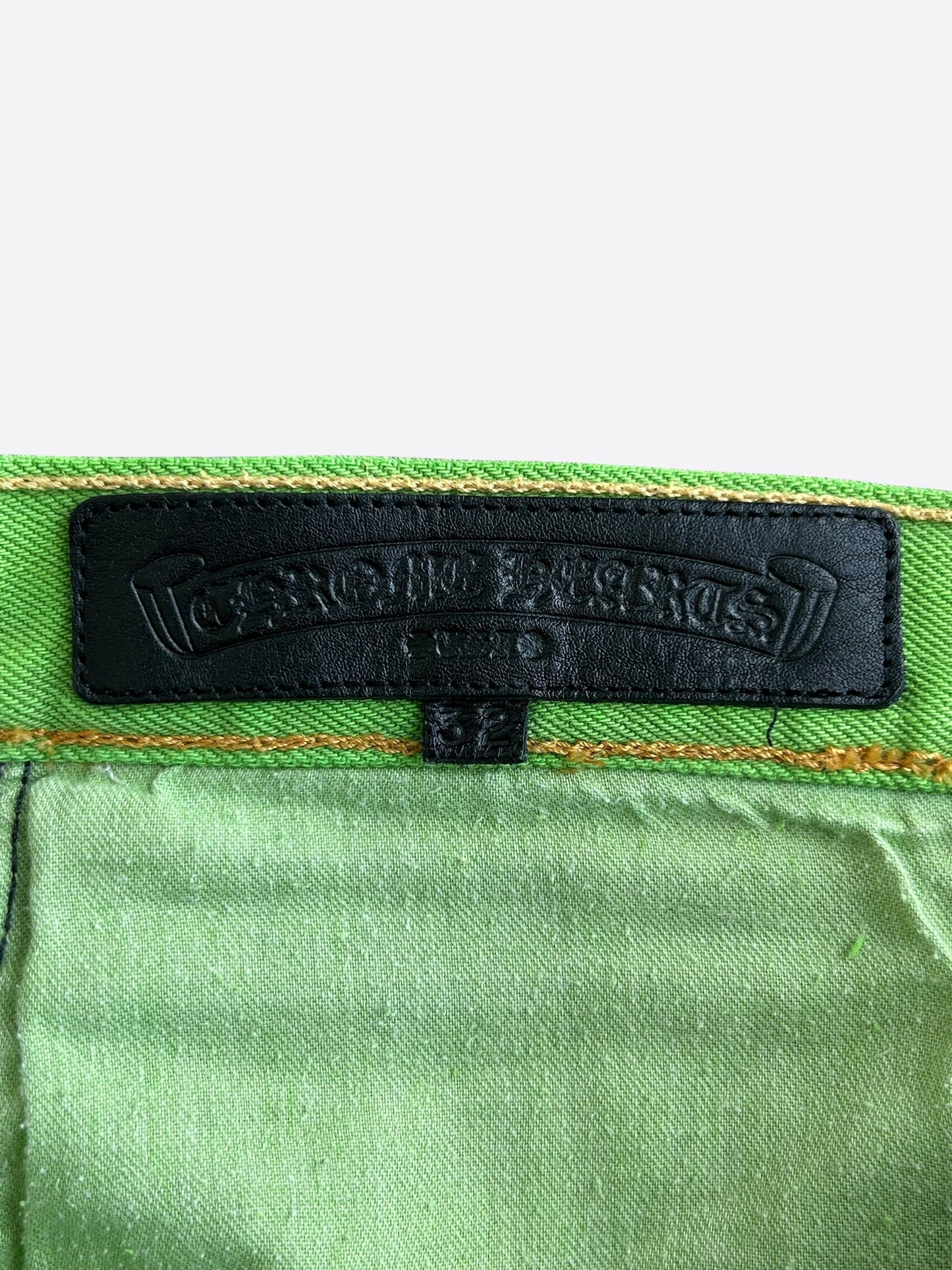 Chrome Hearts Levi's Green & Black Cross Patch Jeans