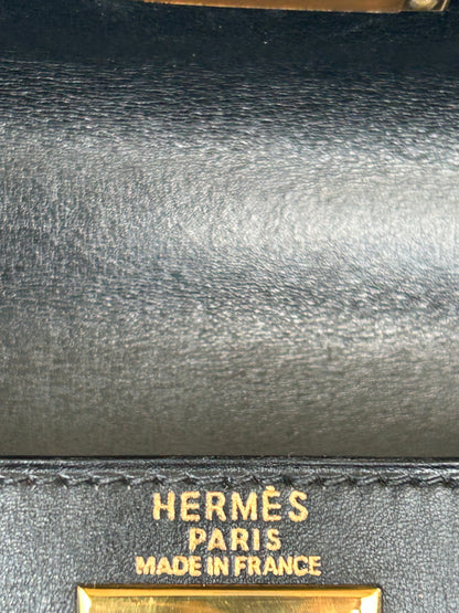 Hermes Black Box Leather & Gold Hardware Kelly 28