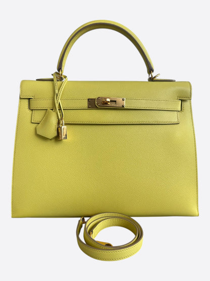 Hermes Lime Epsom & Gold Hardware Kelly 32