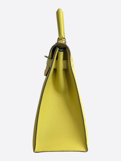 Hermes Lime Epsom & Gold Hardware Kelly 32