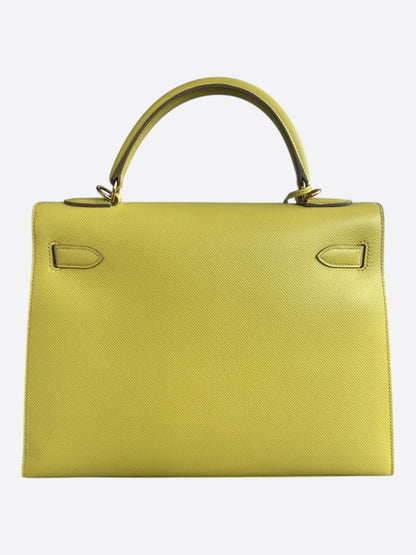 Hermes Lime Epsom & Gold Hardware Kelly 32