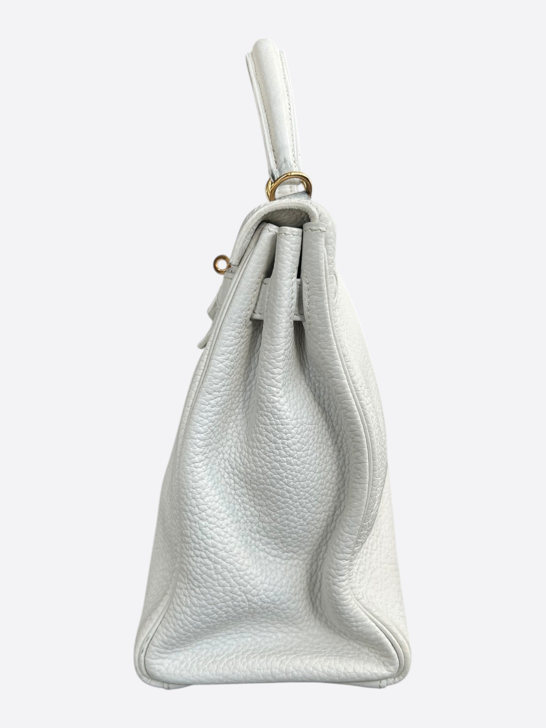 Hermes White Togo & Gold Hardware Kelly 32 – Savonches
