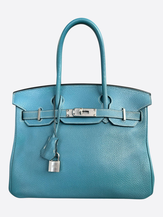 Hermes Blue Jean Togo & Palladium Hardware Birkin 30