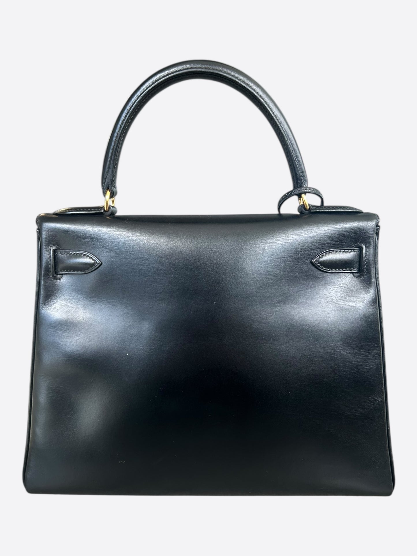 Hermes Black Box Leather & Gold Hardware Kelly 28