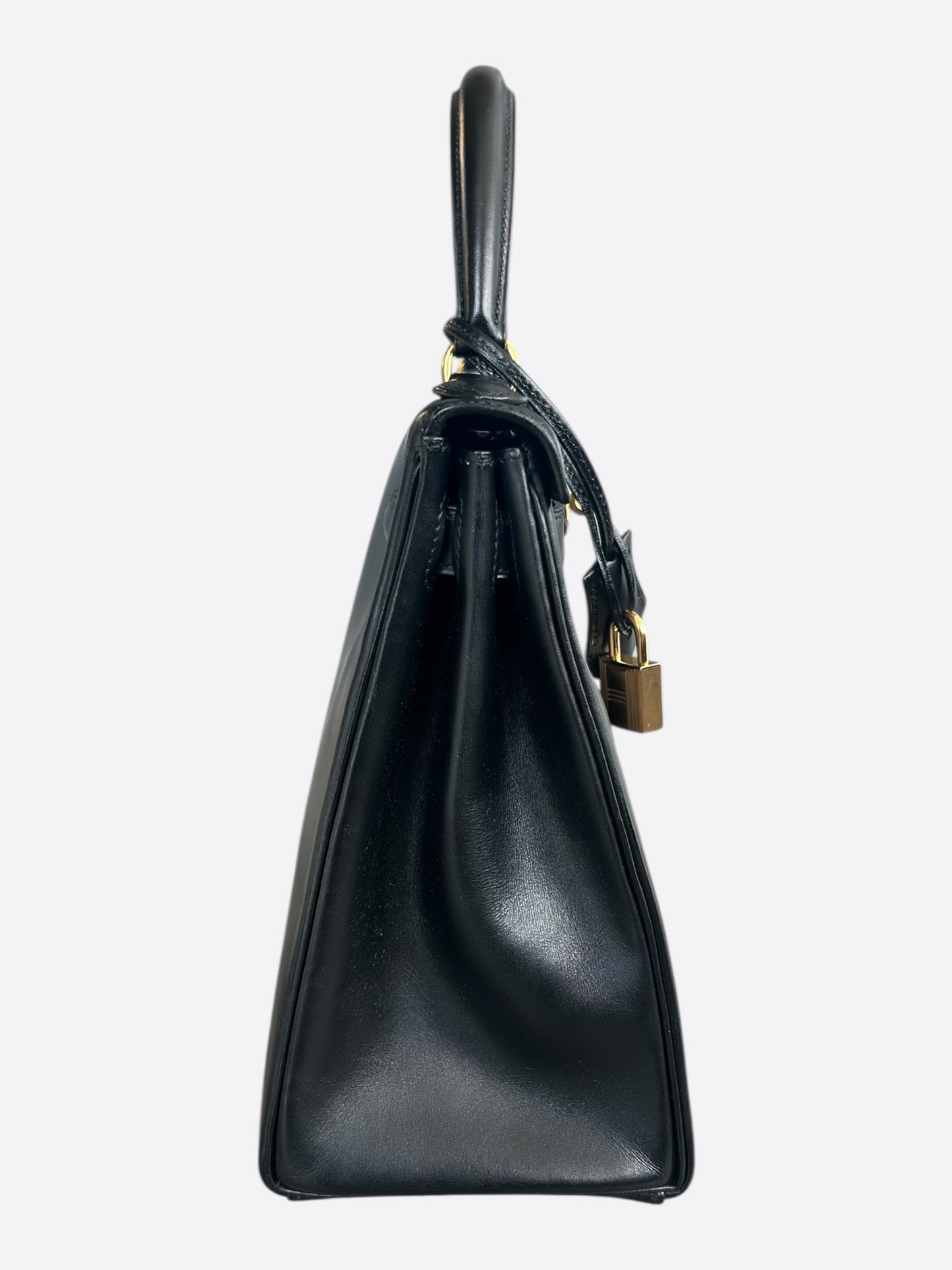 Hermes Black Box Leather & Gold Hardware Kelly 28
