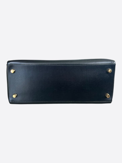 Hermes Black Box Leather & Gold Hardware Kelly 28
