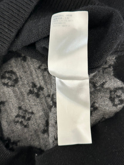 Louis Vuitton Black & Grey Monogram Cashmere Sweater