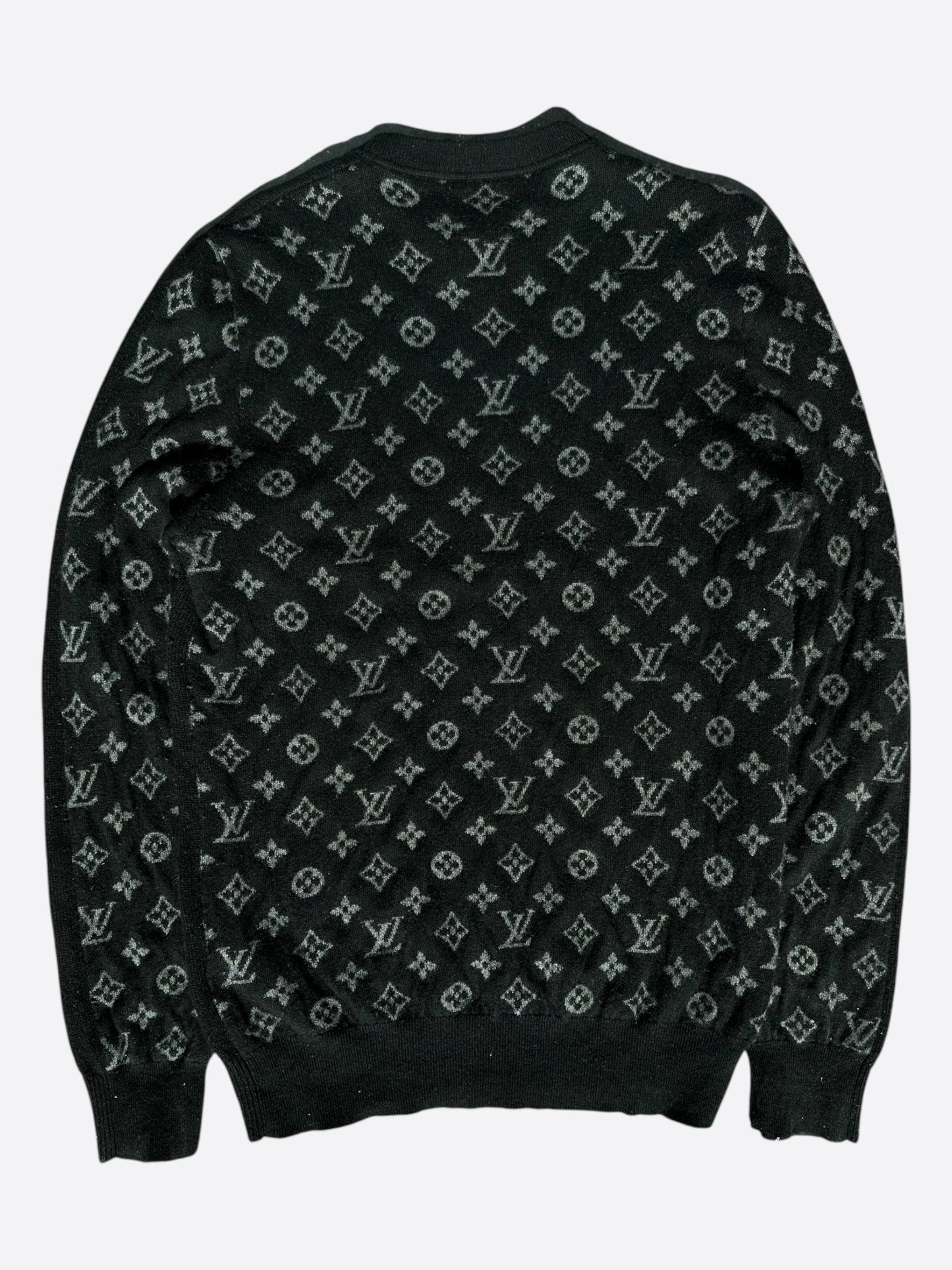 Louis Vuitton Black & Grey Monogram Cashmere Sweater