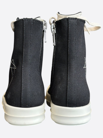 Rick Owens Black & White Pentagram High Top Women's Sneakers