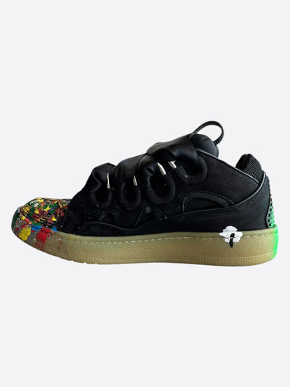 Lanvin Gallery Dept Black Paint Splatter Curb Oversized Women's Sneakers