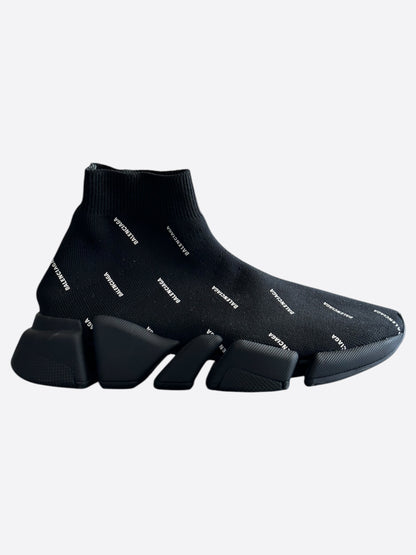 Balenciaga Black & White All Over Women's Speed Trainers