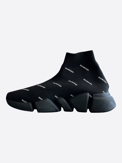 Balenciaga Black & White All Over Women's Speed Trainers