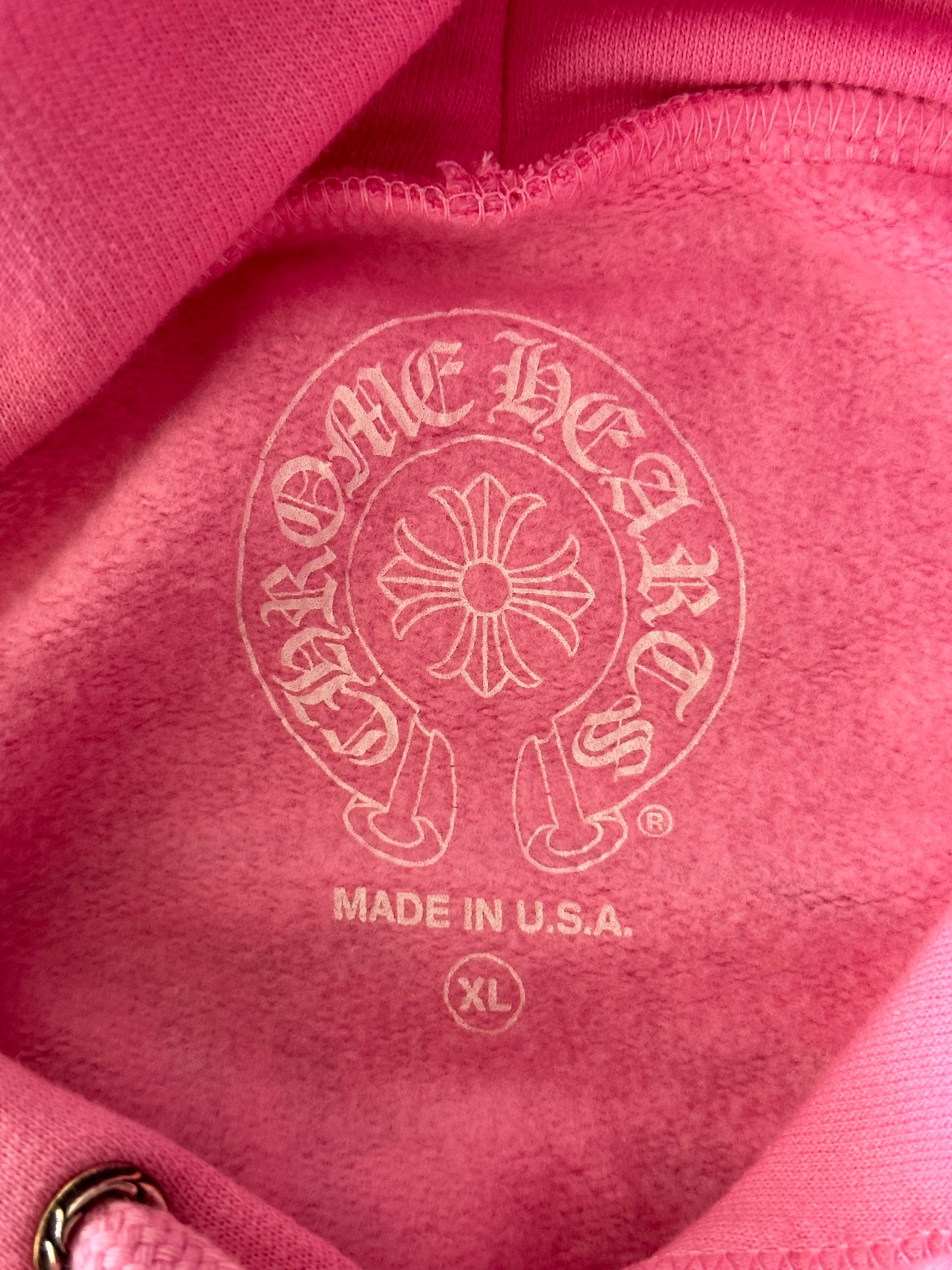 Chrome Hearts Pink & Blue Horseshoe Logo Hoodie