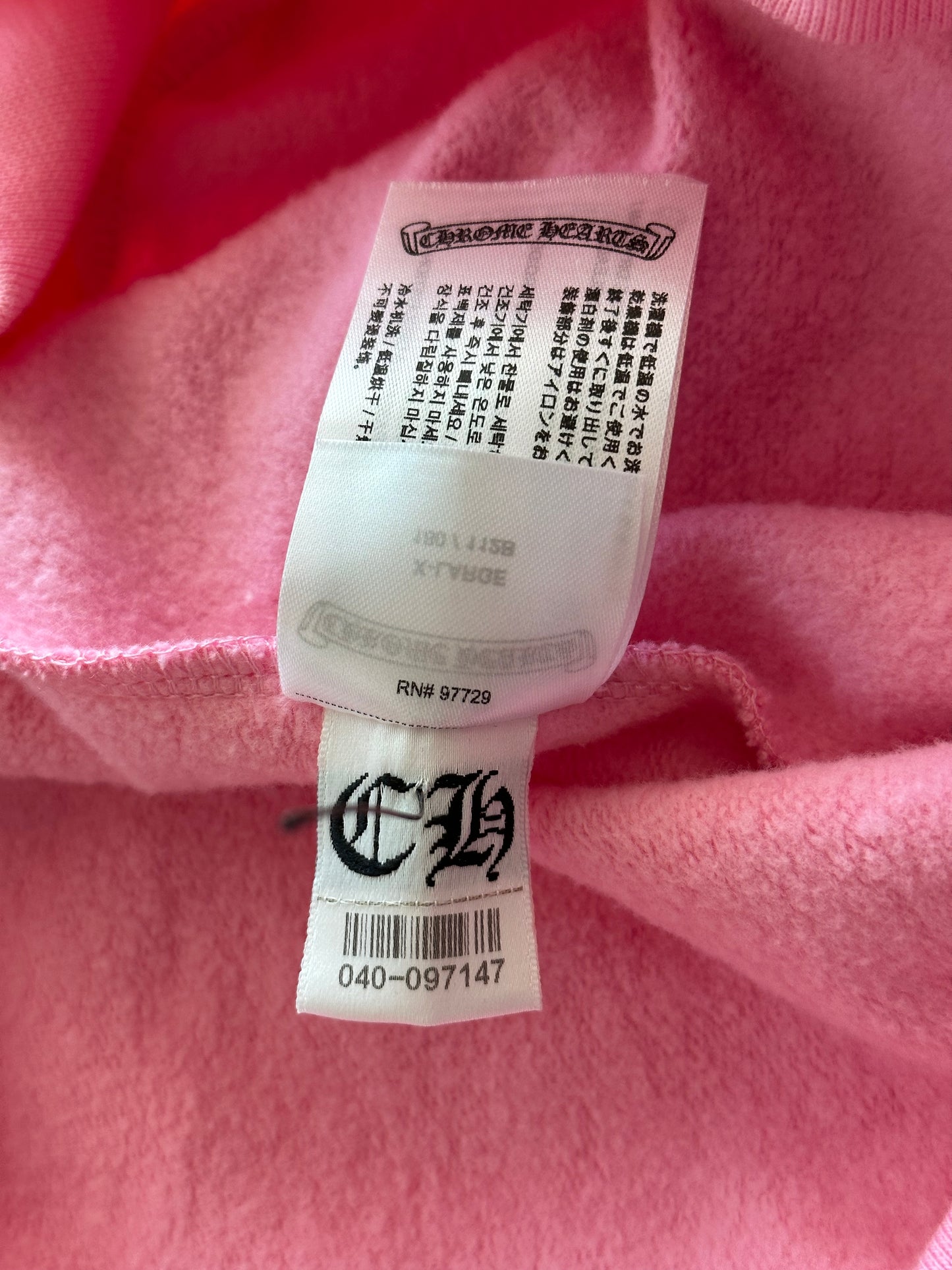 Chrome Hearts Pink & Blue Horseshoe Logo Hoodie