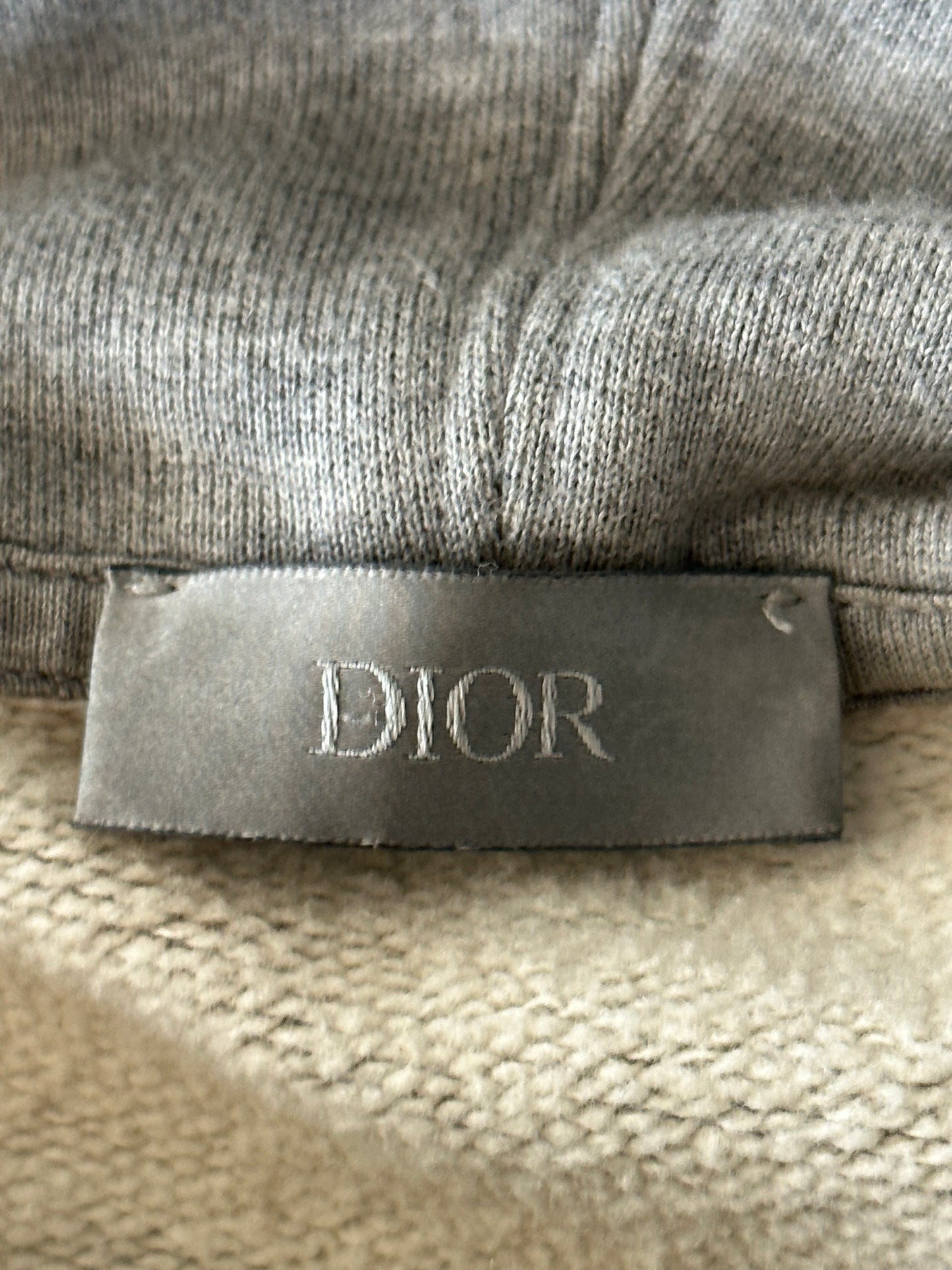 Dior Grey CD Icon Embroidered Logo Hoodie