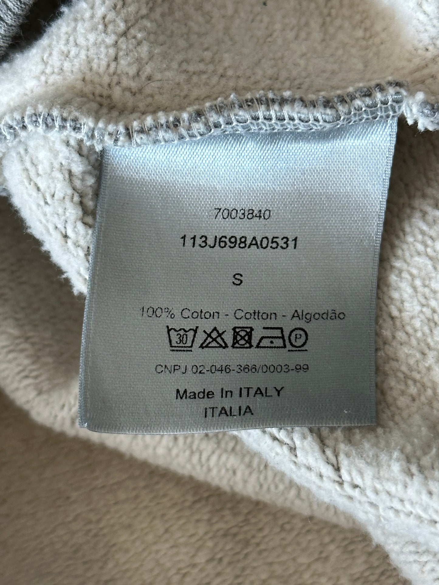 Dior Grey CD Icon Embroidered Logo Hoodie