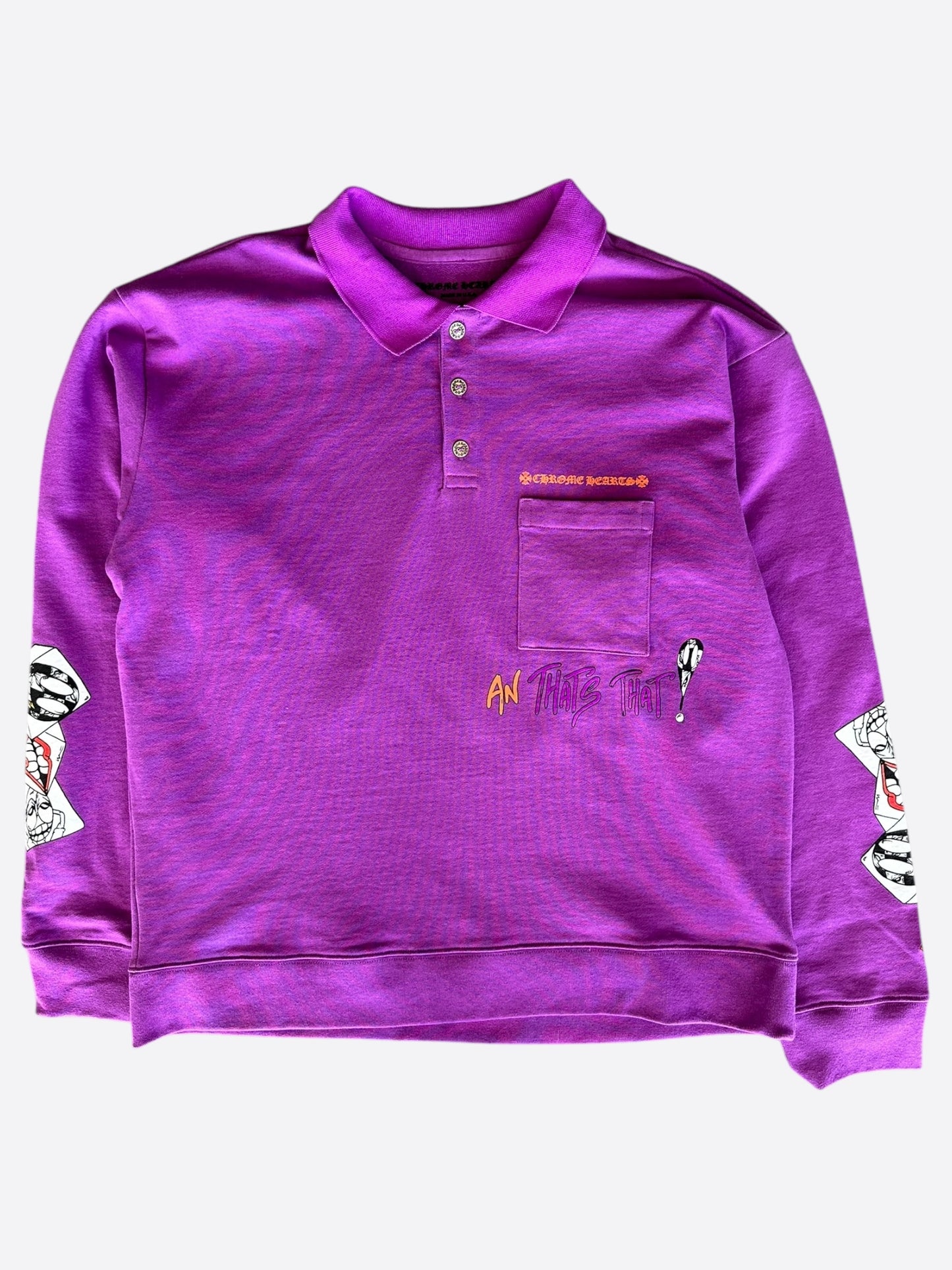 Chrome Hearts Matty Boy Purple More Not Less Polo Sweater