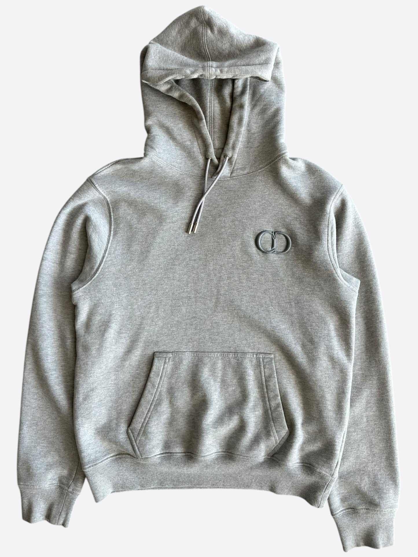 Dior Grey CD Icon Embroidered Logo Hoodie