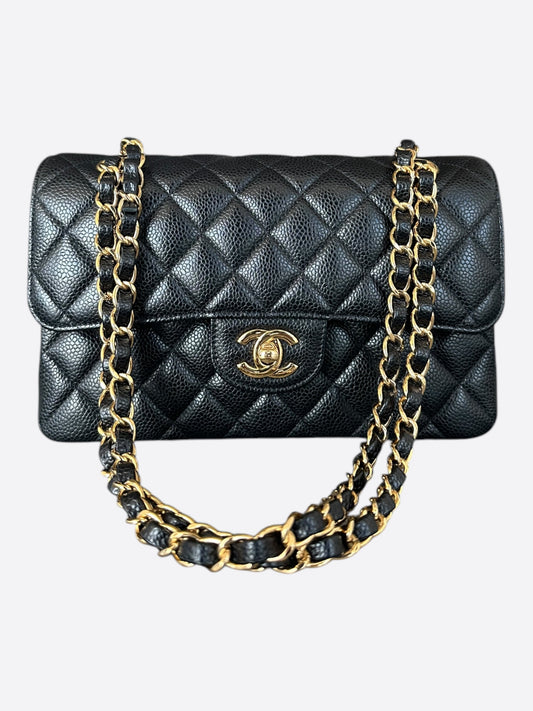 Chanel Black Caviar Quilted Small Flap Bag