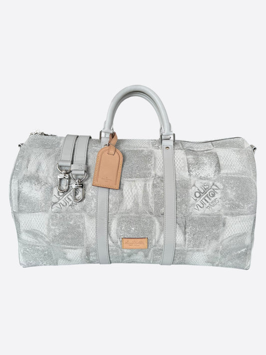 Louis Vuitton White & Grey Damier Salt Keepall 50