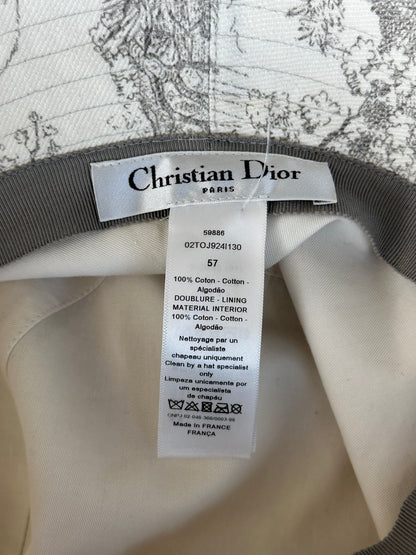 Dior White & Grey Toile de Jouy Bucket Hat