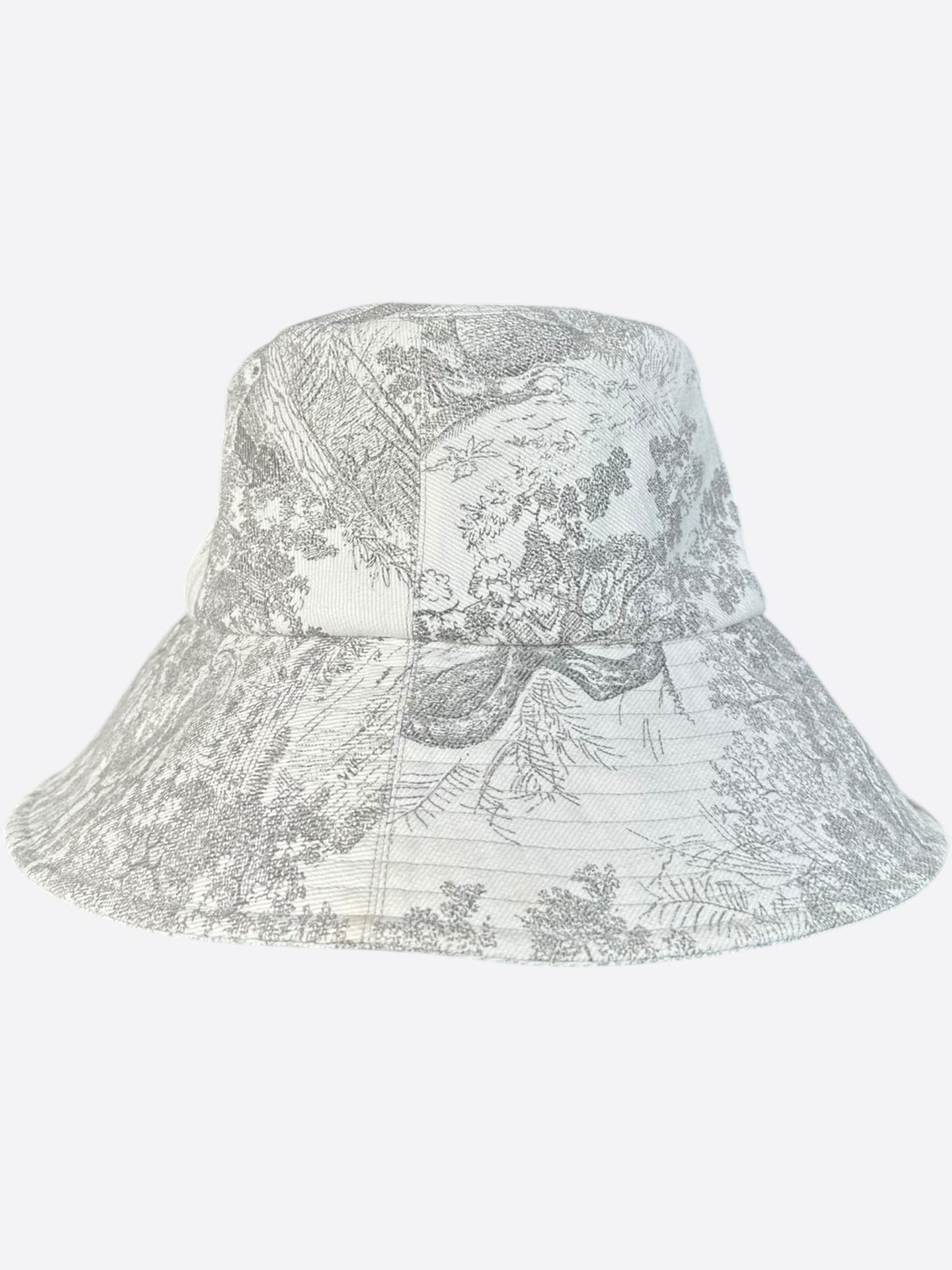 Dior White & Grey Toile de Jouy Bucket Hat