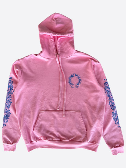 Chrome Hearts Pink & Blue Horseshoe Logo Hoodie