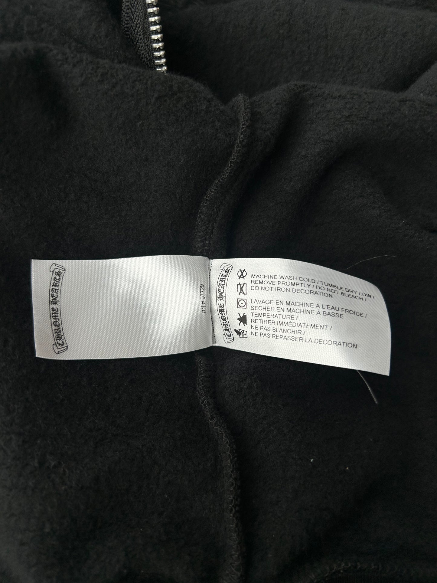 Chrome Hearts Black & White Manchester Exclusive Horseshoe Zip Up Hoodie