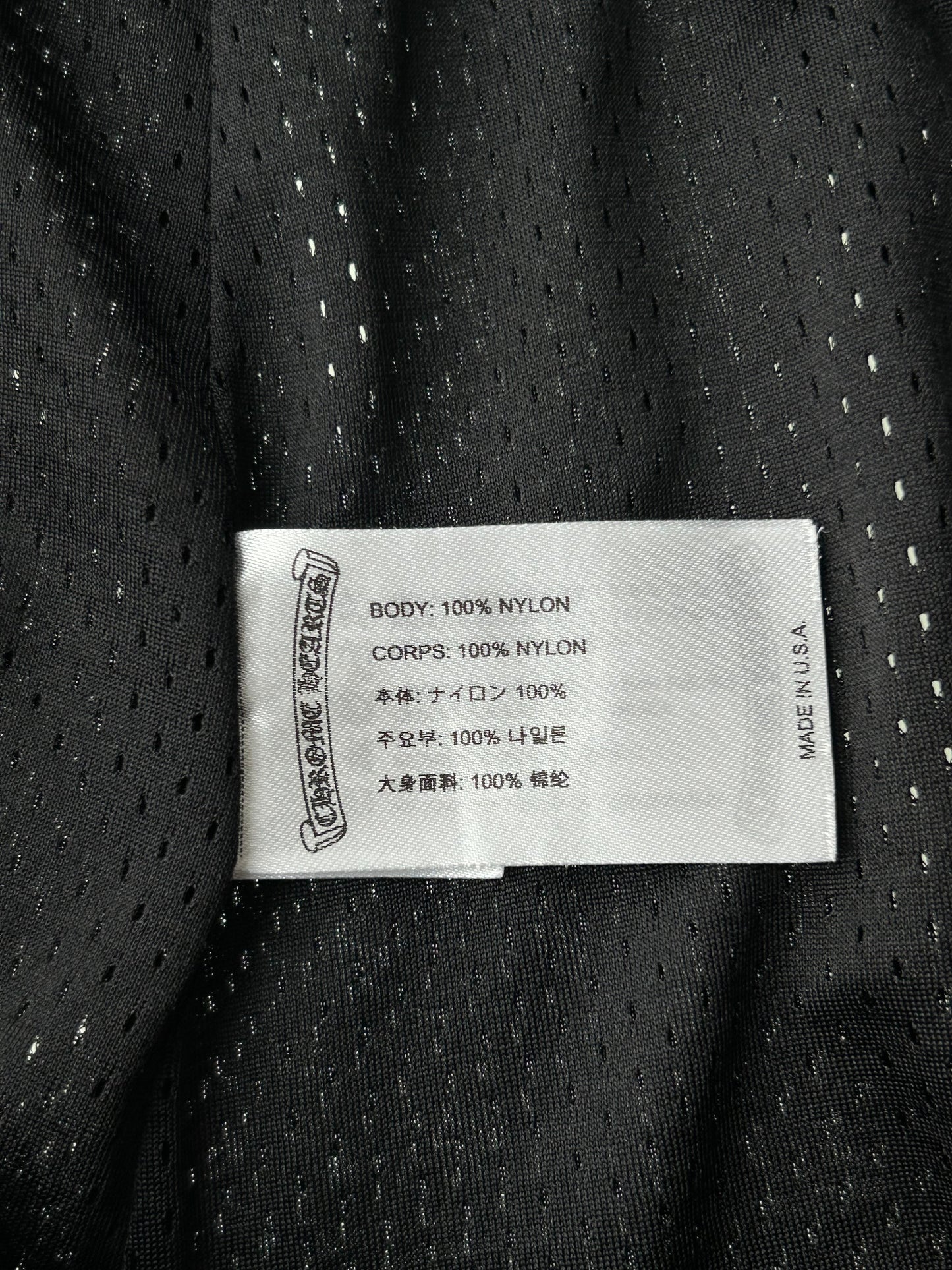 Chrome Hearts Black & White Logo Mesh Shorts