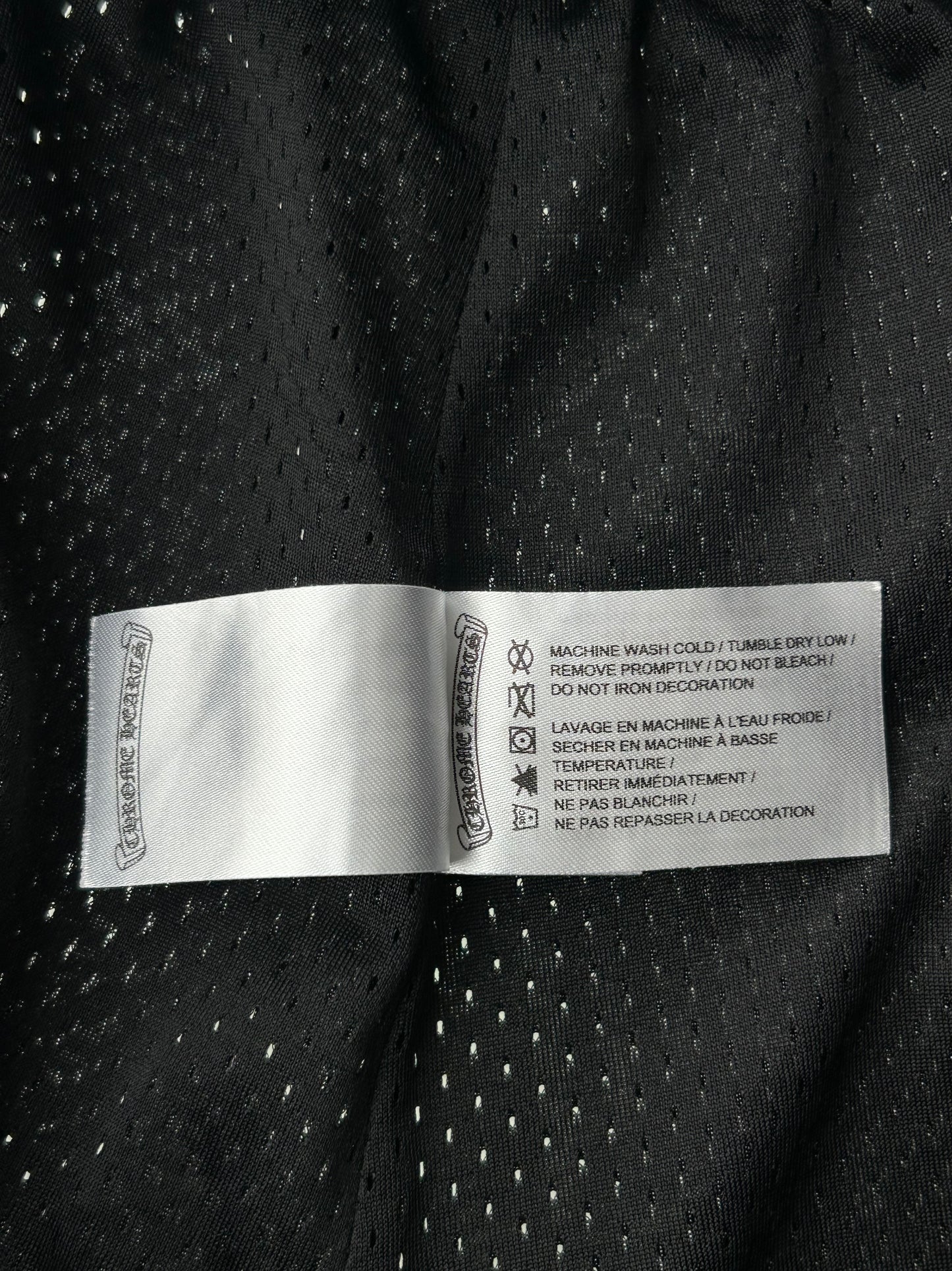 Chrome Hearts Black & White Logo Mesh Shorts