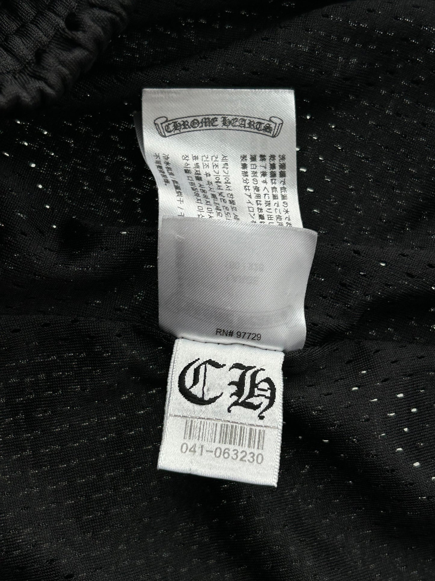 Chrome Hearts Black & White Logo Mesh Shorts