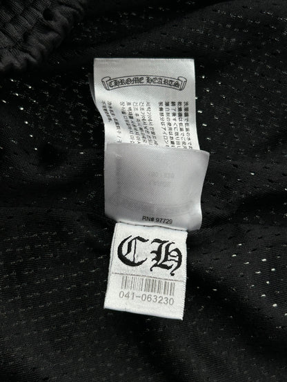 Chrome Hearts Black & White Logo Mesh Shorts