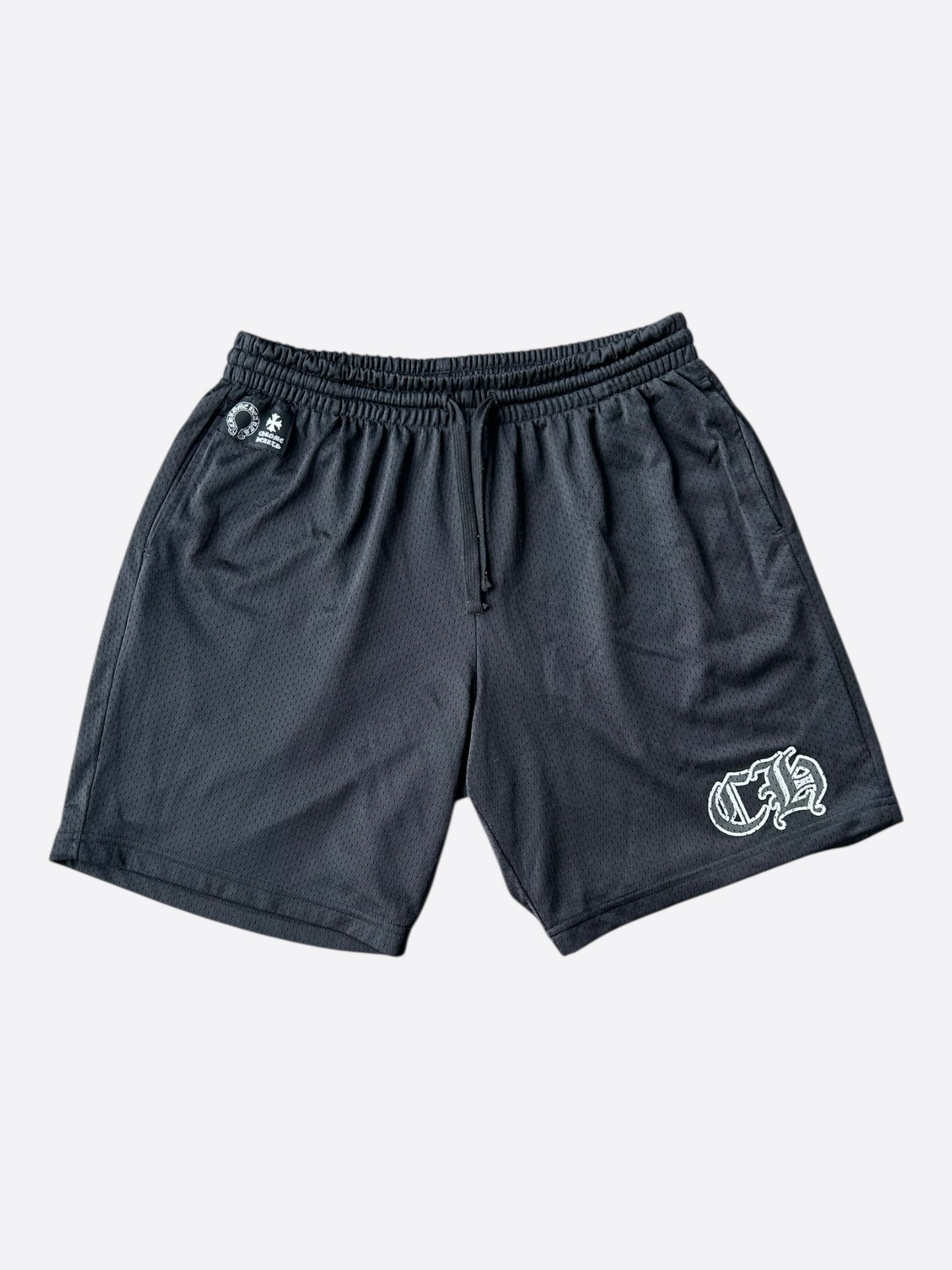 Chrome Hearts Black & White Logo Mesh Shorts