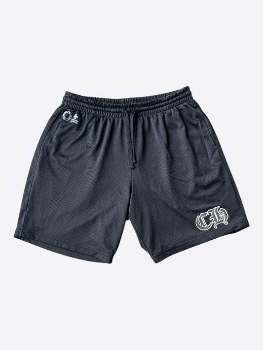 Chrome Hearts Black & White Logo Mesh Shorts