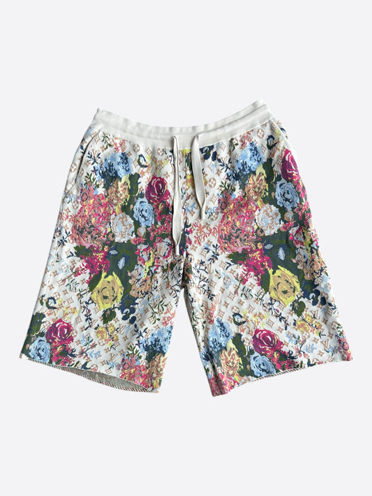 Louis Vuitton Beige Multicolor Floral Monogram Shorts
