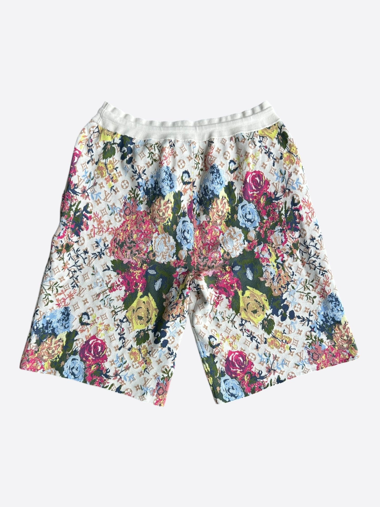 Louis Vuitton Beige Multicolor Floral Monogram Shorts