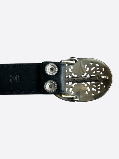 Chrome Hearts Black & Silver Oval Cross Belt