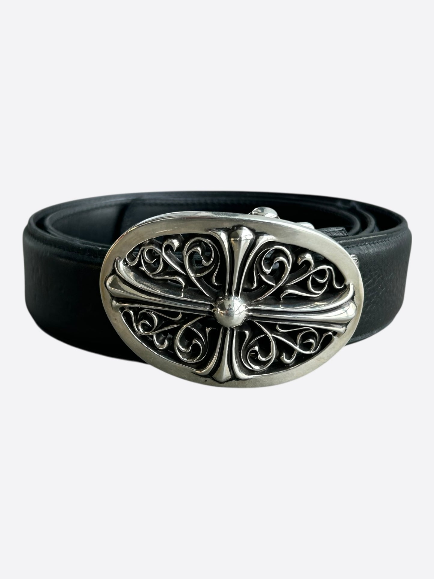 Chrome Hearts Black & Silver Oval Cross Belt