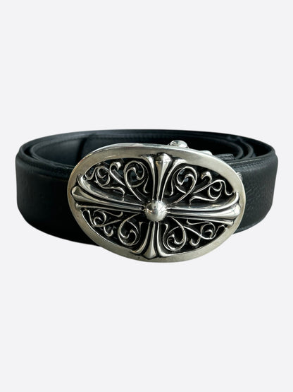 Chrome Hearts Black & Silver Oval Cross Belt