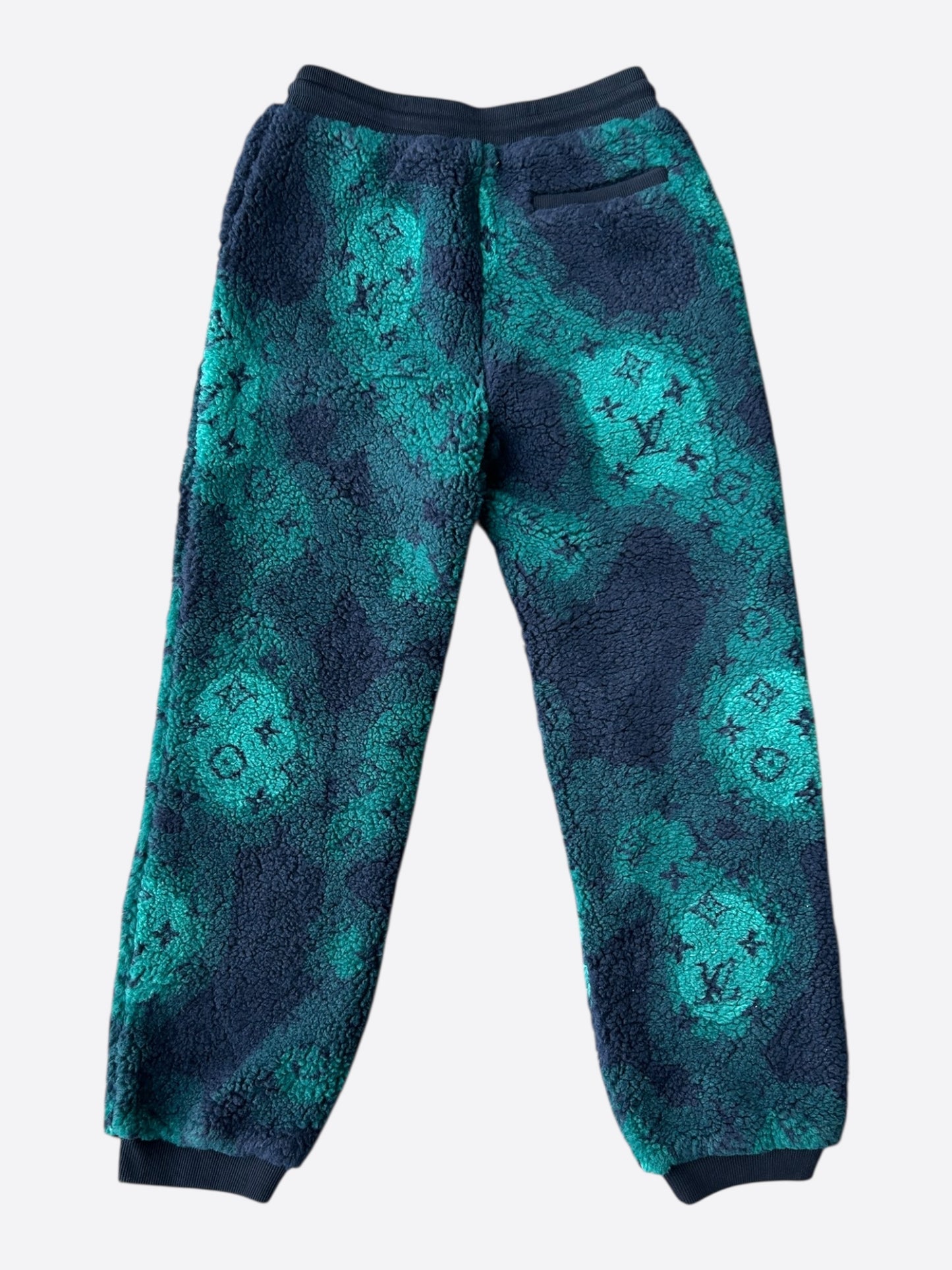 Louis Vuitton Green Camouflage Monogram Fleece Sweatpants