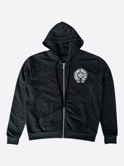 Chrome Hearts Black & White Manchester Exclusive Horseshoe Zip Up Hoodie