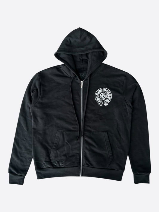 Chrome Hearts Black & White Manchester Exclusive Horseshoe Zip Up Hoodie
