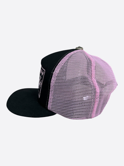 Chrome Hearts Black & Pink Hollywood Trucker Hat