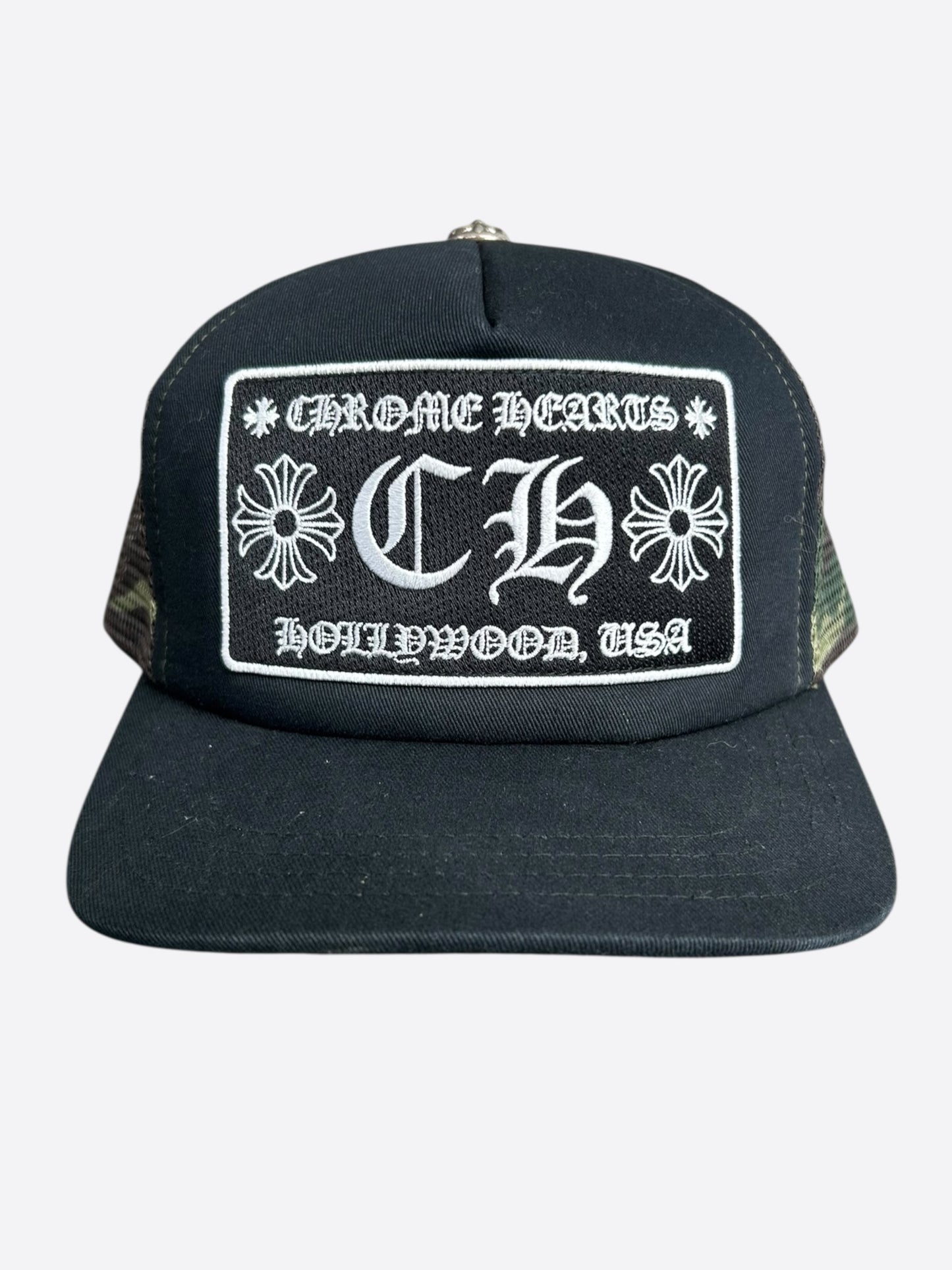 Chrome Hearts Black & Green Camouflage Trucker Hat