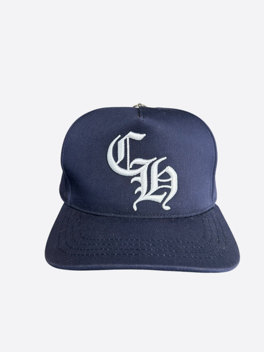 Chrome Hearts Navy & White Embroidered CH Logo Hat