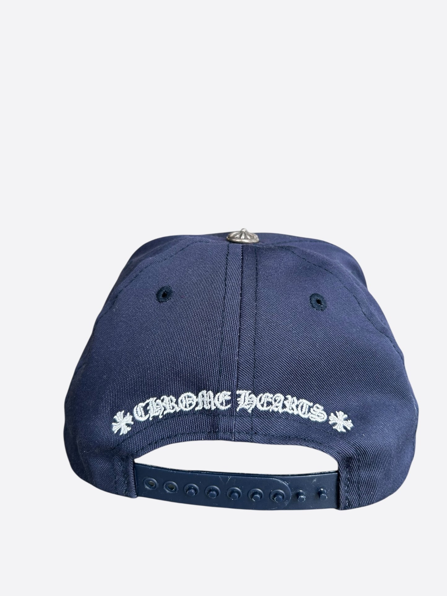 Chrome Hearts Navy & White Embroidered CH Logo Hat