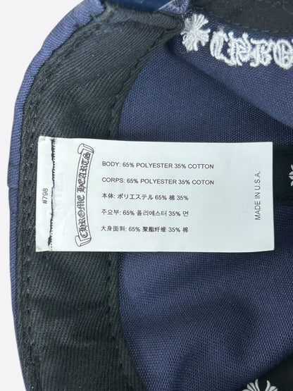 Chrome Hearts Navy & White Embroidered CH Logo Hat